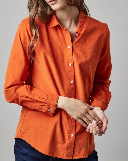 Chemise en Velours côtelé orange