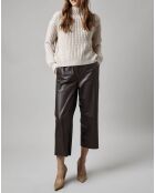 Pantalon jupe-culotte en Cuir d'Agneau marron