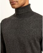 Pull 100% Cachemire col roulé anthracite