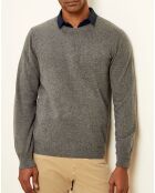 Pull 100% Cachemire col rond gris foncé