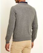 Pull 100% Cachemire col rond gris foncé