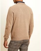 Pull 100% Cachemire col rond marron beige