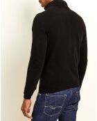 Pull 100% Cachemire col camionneur Bombay noir/gris