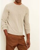 Pull 100% Cachemire col rond London beige chiné