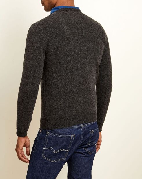 Pull 100% Cachemire col rond London anthracite