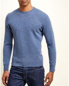 Pull 100% Cachemire col rond London bleu denim