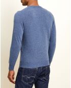 Pull 100% Cachemire col rond London bleu denim