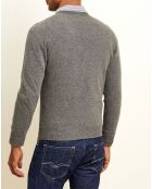 Pull 100% Cachemire col rond London gris chiné