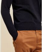 Pull 100% Cachemire col rond London bleu marine