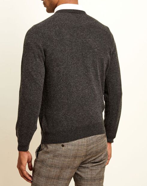 Pull 100% Cachemire Olivier ras du cou anthracite