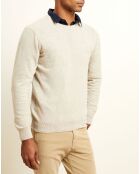 Pull 100% Cachemire col rond Olivier sable