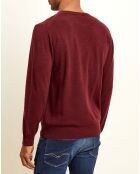 Pull 100% Cachemire col rond Olivier bordeaux