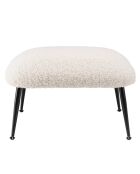 Tabouret cosy tissu bouclette Albane blanc - 60x40x40 cm