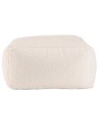 Pouf carré tissu bouclette Albane blanc - 53x53 cm