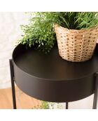 Sellette ronde / porte-plantes Gm Daly noir - 31x31x90 cm