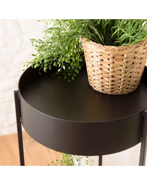 Sellette ronde / porte-plantes Gm Daly noir - 31x31x90 cm