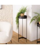 Sellette ronde / porte-plantes Gm Daly noir - 31x31x90 cm