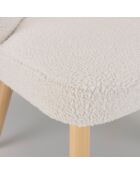 Fauteuil en tissu bouclette Albane blanc - 61x58x68 cm