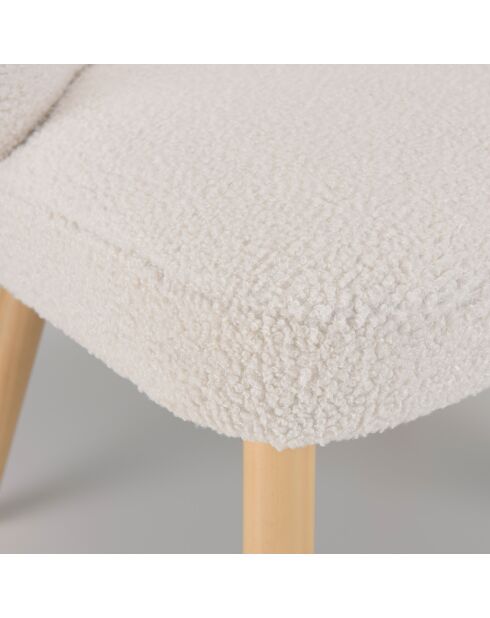 Fauteuil en tissu bouclette Albane blanc - 61x58x68 cm