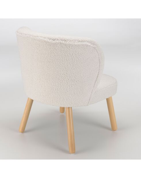 Fauteuil en tissu bouclette Albane blanc - 61x58x68 cm