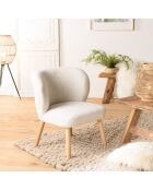 Fauteuil en tissu bouclette Albane blanc - 61x58x68 cm