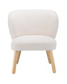 Fauteuil en tissu bouclette Albane blanc - 61x58x68 cm