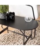 Table basse ovale Daly noire - 70x35 cm