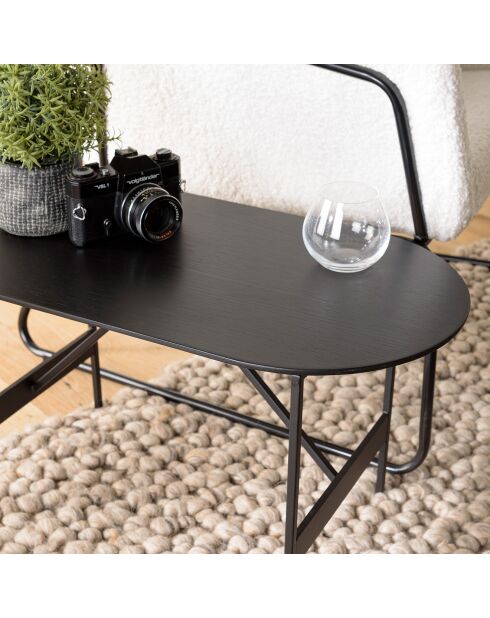 Table basse ovale Daly noire - 70x35 cm