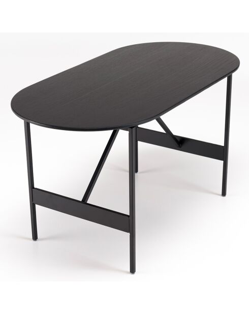 Table basse ovale Daly noire - 70x35 cm