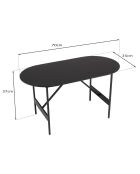 Table basse ovale Daly noire - 70x35 cm