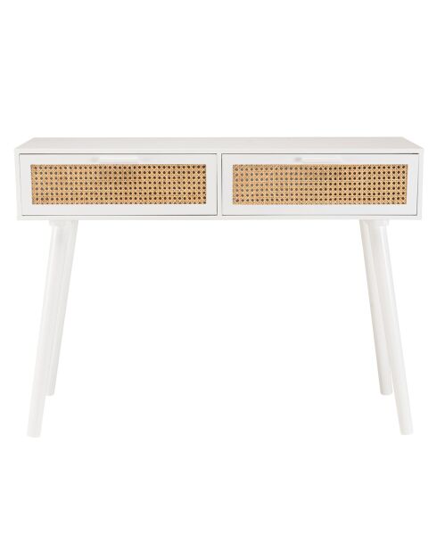 Console cannage rotin Sandro blanche - 110x33x81 cm