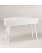 Console cannage rotin Sandro blanche - 110x33x81 cm