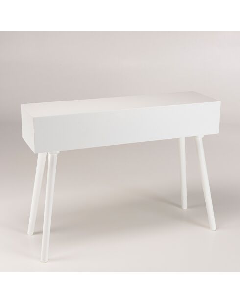 Console cannage rotin Sandro blanche - 110x33x81 cm