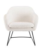 Fauteuil urban bouclette Albane blanc - 63x62x70 cm