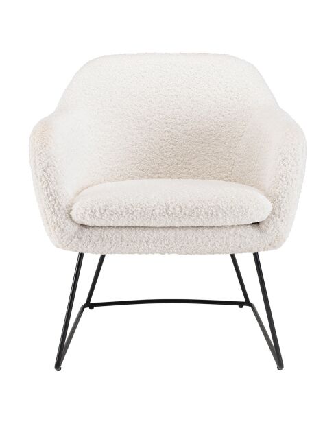 Fauteuil urban bouclette Albane blanc - 63x62x70 cm