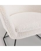 Fauteuil urban bouclette Albane blanc - 63x62x70 cm