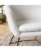 Fauteuil urban bouclette Albane blanc - 63x62x70 cm