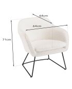 Fauteuil urban bouclette Albane blanc - 63x62x70 cm