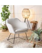 Fauteuil urban bouclette Albane blanc - 63x62x70 cm