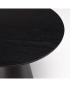 Table d'appoint ronde pied conique métal Daly noire - 50x50 cm