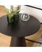 Table d'appoint ronde pied conique métal Daly noire - 50x50 cm