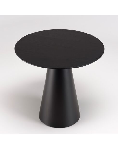 Table d'appoint ronde pied conique métal Daly noire - 50x50 cm