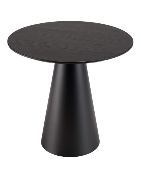 Table d'appoint ronde pied conique métal Daly noire - 50x50 cm