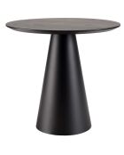 Table d'appoint ronde pied conique métal Daly noire - 50x50 cm