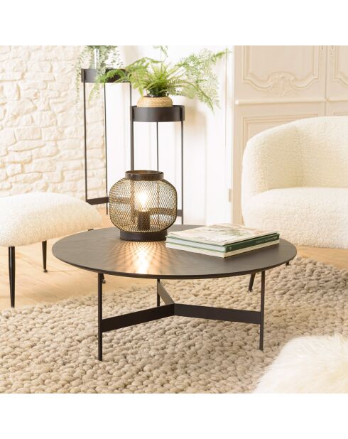 Table basse ronde Daly noire - 78x78 cm