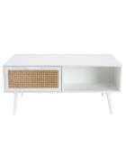 Table basse cannage rotin Sandro blanche - 100x60x40 cm