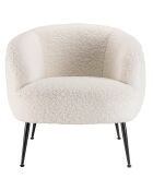 Fauteuil cosy tissu bouclette Albane blanc - 76x70x69 cm