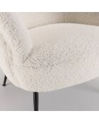 Fauteuil cosy tissu bouclette Albane blanc - 76x70x69 cm