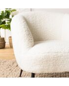 Fauteuil cosy tissu bouclette Albane blanc - 76x70x69 cm