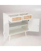 Buffet cannage rotin Sandro blanc - 75x38x85 cm